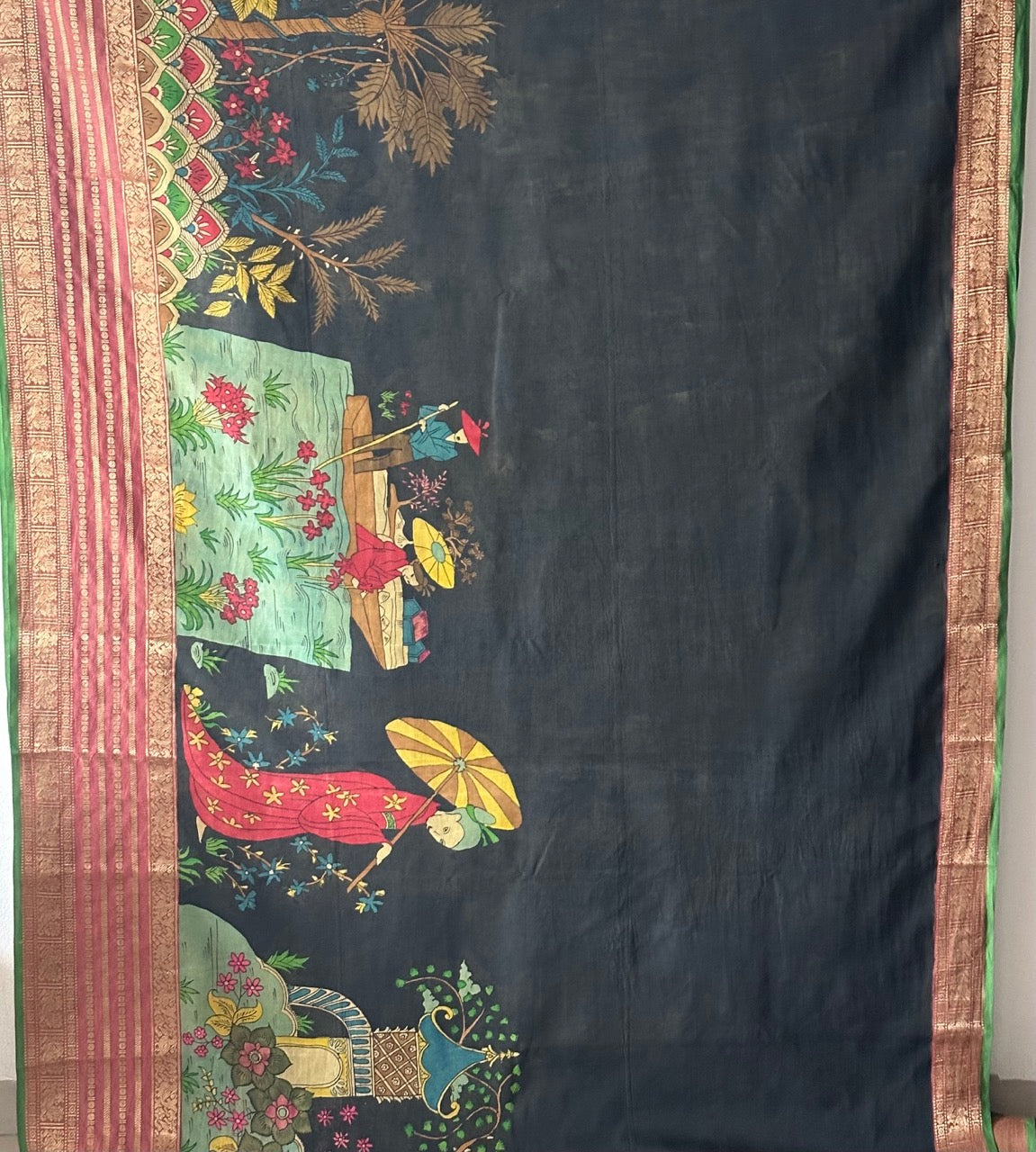 japanese-theme-pure-silk-kanchipattu-kalamkari-saree