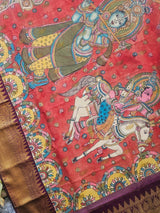 kalamkari-kanjivaram-silk-saree-handcrafted-divine-motifs