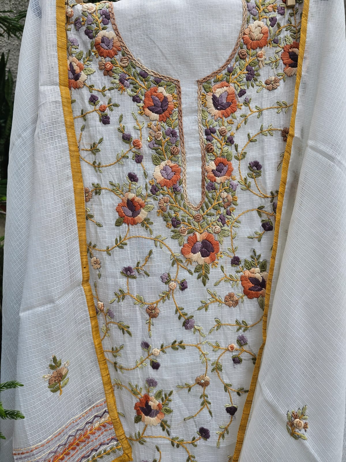 Kaleidoscope - Kota Phulkari Unstitched Suit Set