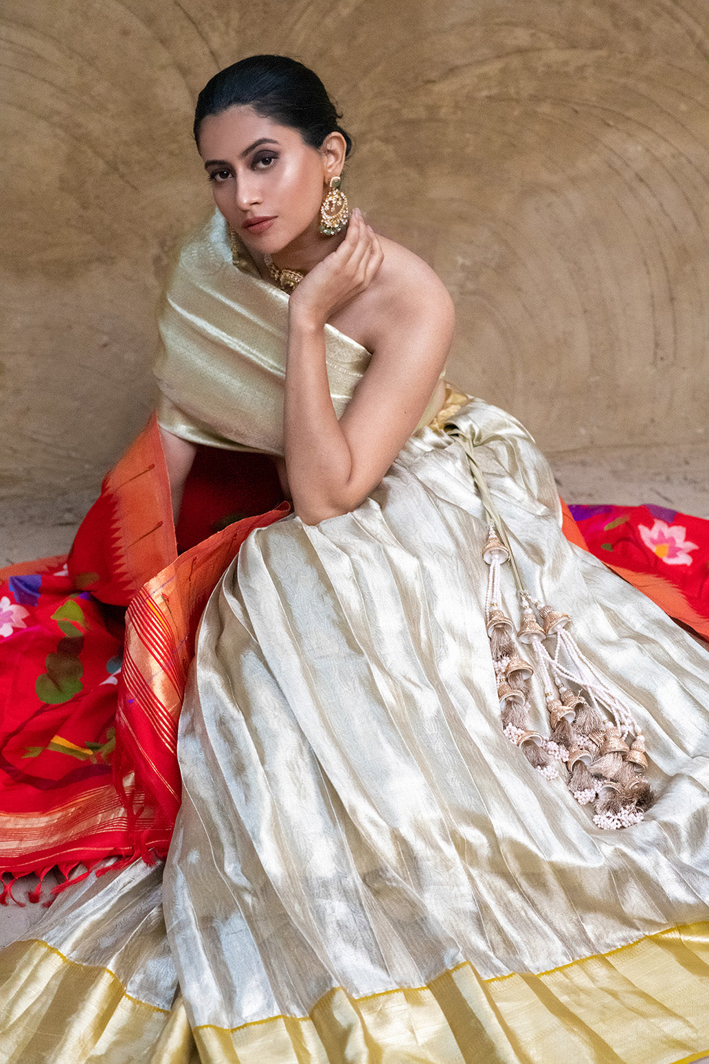 Limited Edition Kanjivaram Silk Lehenga with Pure Silk Paithani Dupatta