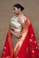 Limited Edition Kanjivaram Silk Lehenga with Pure Silk Paithani Dupatta