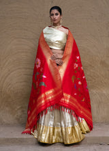 Limited Edition Kanjivaram Silk Lehenga with Pure Silk Paithani Dupatta