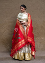 Limited Edition Kanjivaram Silk Lehenga with Pure Silk Paithani Dupatta