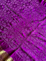 Purple Kanjivaram Silk Bandhani Dupatta