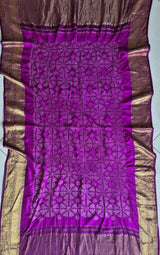 Purple Kanjivaram Silk Bandhani Dupatta