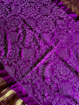 Purple Kanjivaram Silk Bandhani Dupatta