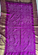 Purple Kanjivaram Silk Bandhani Dupatta