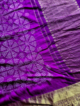 Purple Kanjivaram Silk Bandhani Dupatta