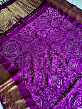 Purple Kanjivaram Silk Bandhani Dupatta