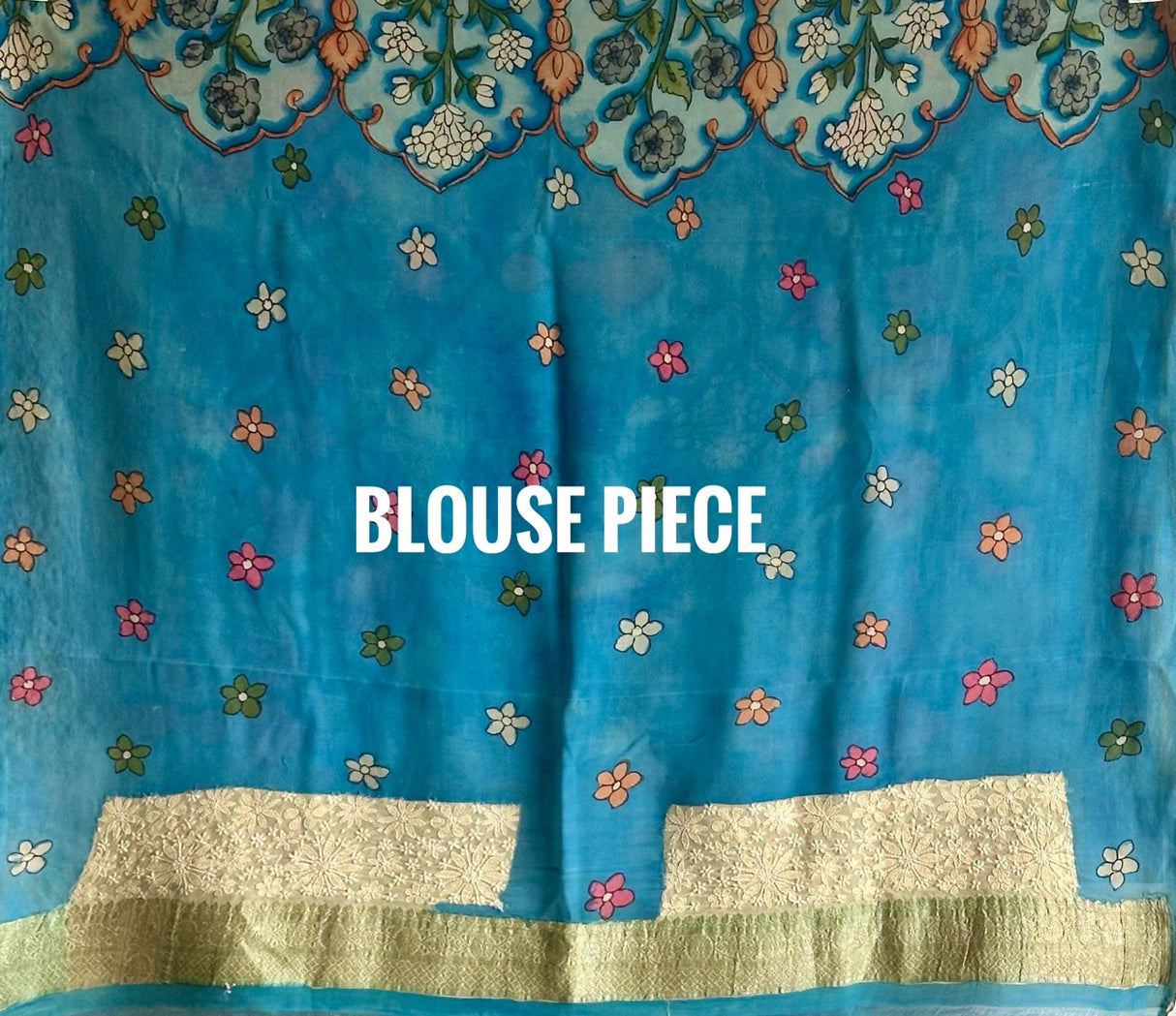 Karigari Guldasta – Pure Banarasi georgette Kalamkari Saree with Lucknow Hand Chikankari
