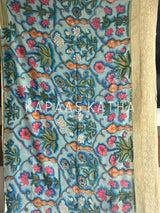 Karigari Guldasta – Pure Banarasi georgette Kalamkari Saree with Lucknow Hand Chikankari