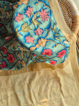 karigari-guldasta-pure-banarasi-georgette-kalamkari-saree-with-lucknow-hand-chikankari