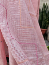 Pink 3 Piece Kota Cotton Unstitched Suit Set