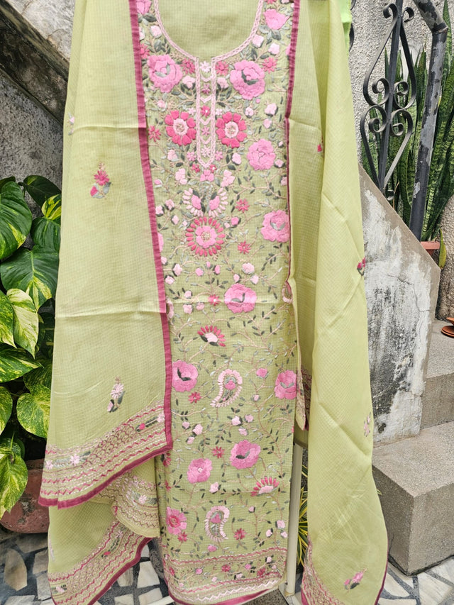 kota-phulkari-unstitched-suit-set-with-rosette-embroidery