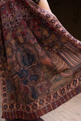 krishna-theme-mulberry-silk-kalamkari-saree-back-view