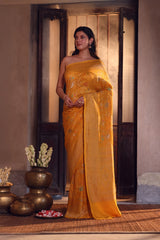 kumudini-kesar-mustard-yellow-handloom-munga-silk-bandhani-saree