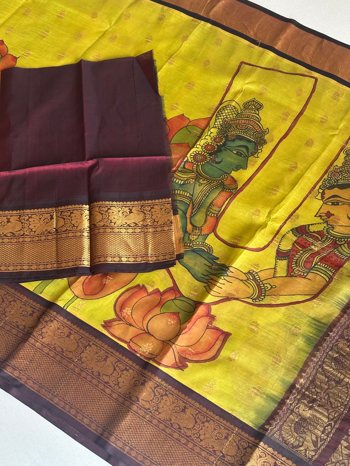 kupaddam-pattu-kalamkari-saree-inspired-by-temple