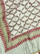 latest-green-flower-handcrafted-quilt