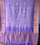 Lavender Kanjivaram Silk Bandhani Dupatta