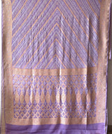 Elegant Lavander Pure Banarasi Georgette Bandhani Saree