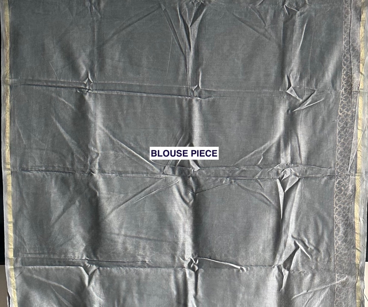 Light Grey Handblock Print Chanderi Cotton Silk Saree