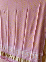 Light Pink Colour Pure Banarsi Gerogette Bandhani Saree