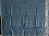 Light Steel Grey Handblock Print Chanderi Cotton Silk Saree
