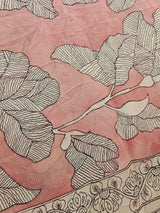 lightweight-handloom-kalamkari-peach-chiffon-saree