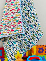 car theme quilt for kids made in India with azo free dyes ideal for bulk gifting in Australia and South Africa