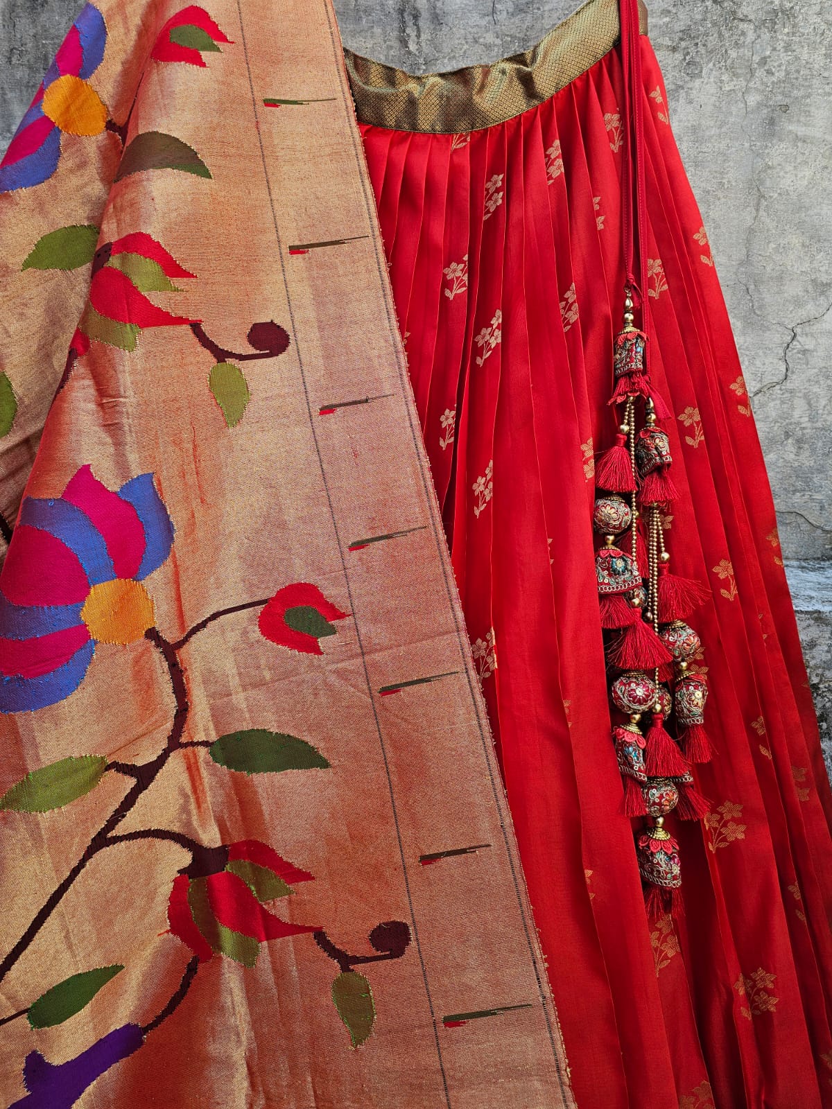 limited-edition-kanjeeveram-silk-brocade-lehenga-with-tissue-silk-paithani-dupatta