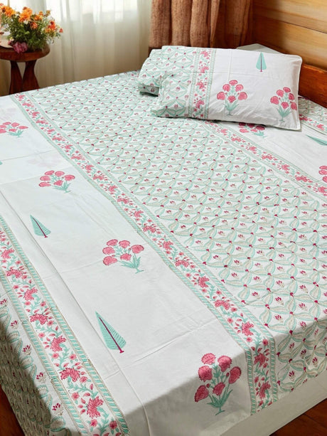 lite-green-king-cotton-bedsheet-full-view