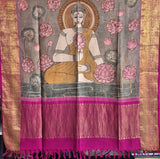 Lord Buddha Kanjeevaram Silk Kalamkari Dupatta