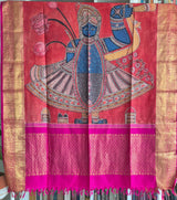 lord-krishna-kanjivaram-silk-kalamkari-dupatta