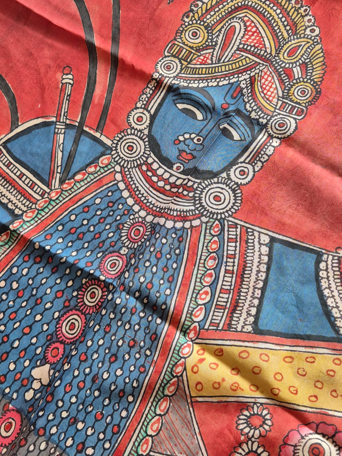 lord-krishna-kanjivaram-silk-kalamkari-dupatta