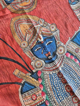 Lord Krishna (Srinathji) Kanjeevaram Silk Dupatta