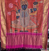 Lord Krishna (Srinathji) Kanjeevaram Silk Dupatta