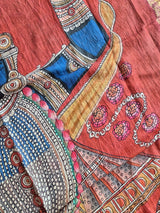 Lord Krishna (Srinathji) Kanjeevaram Silk Dupatta