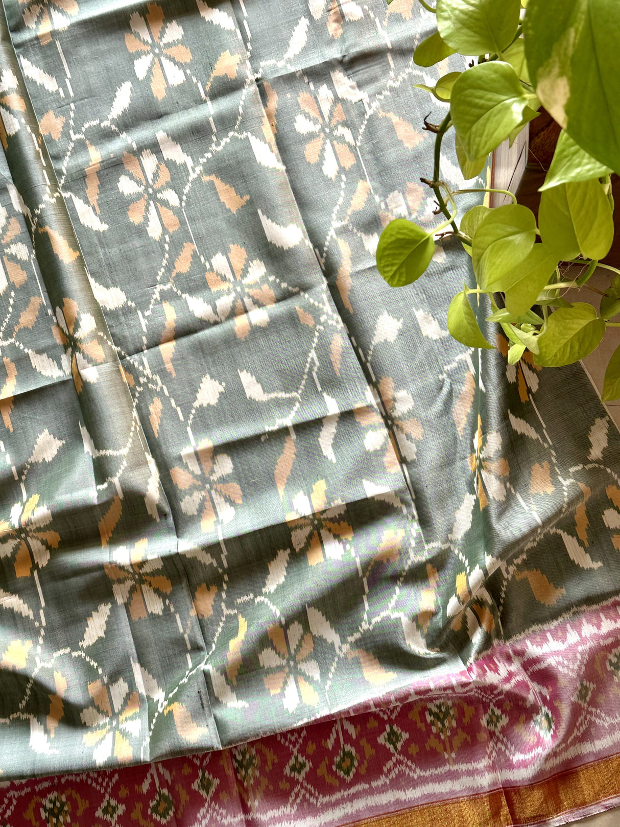 lotus-trail-single-ikat-mulberry-silk-blouse-piece