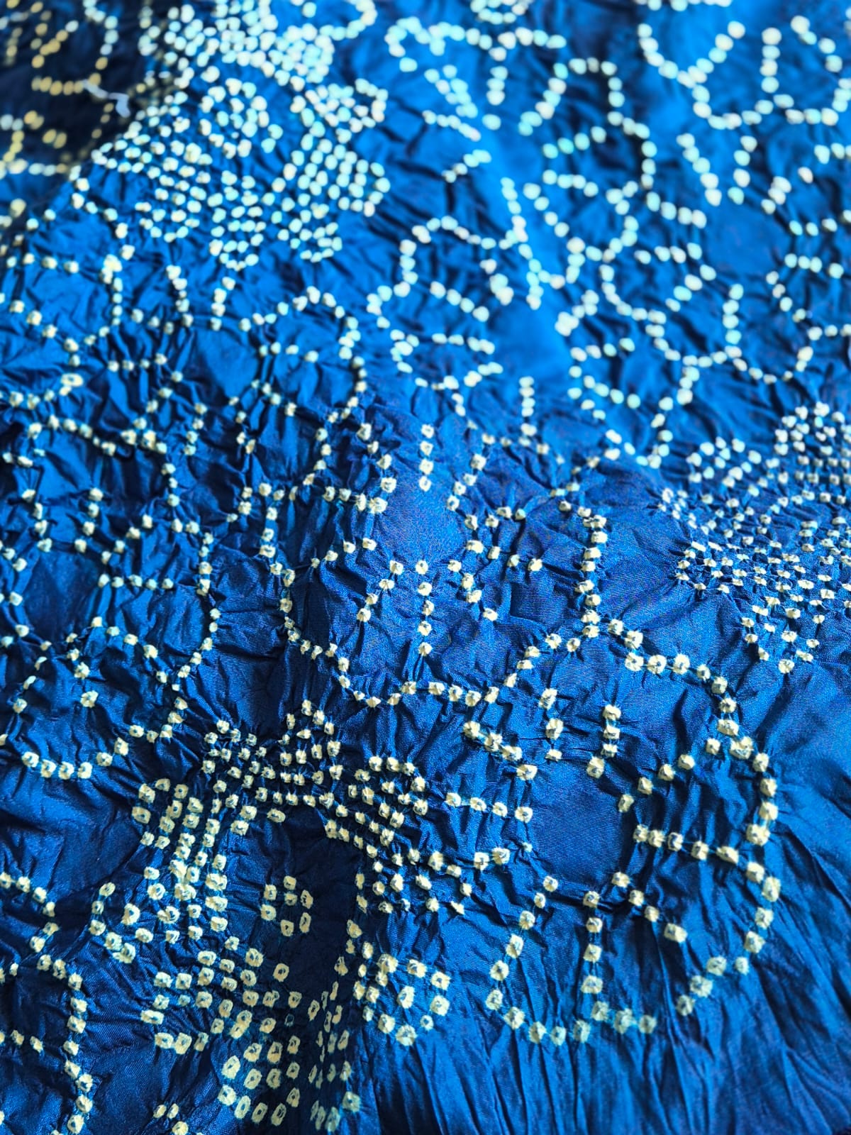 Gorgeous Blue Kanjivaram Silk Bandhani Dupatta