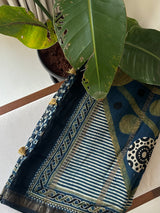 luminous-prerna-ajrakh-handblock-chanderi-cotton-silk-saree