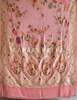 Pure Banarasi Georgette Meenakari Bandhani Saree in Pink | Kapaas Katha