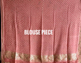 Pure Banarasi Georgette Meenakari Bandhani Saree in Pink | Kapaas Katha