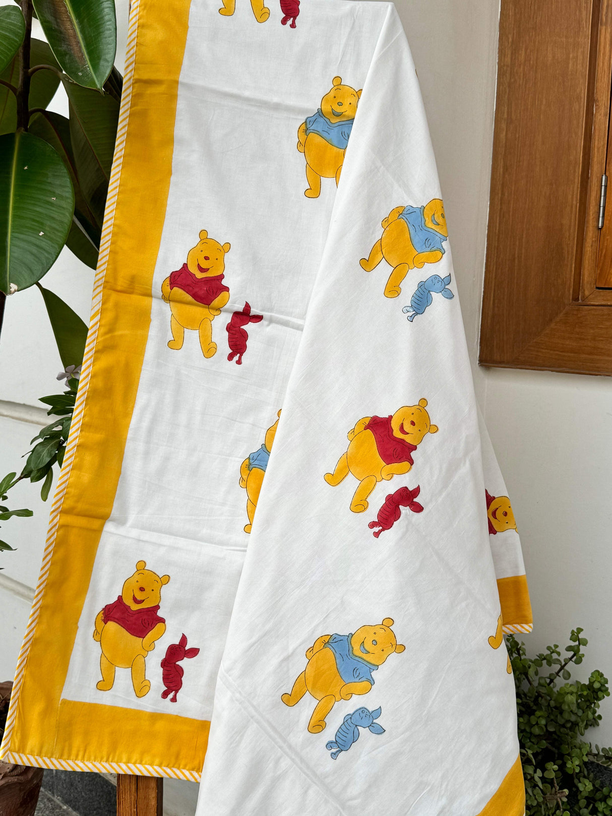 best selling winnie the pooh dohar in india handmade baby blanket soft breathable for infant skin