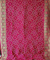 Magenta Exclusive Handloom Pure Banarasi Silk Bandhani Saree