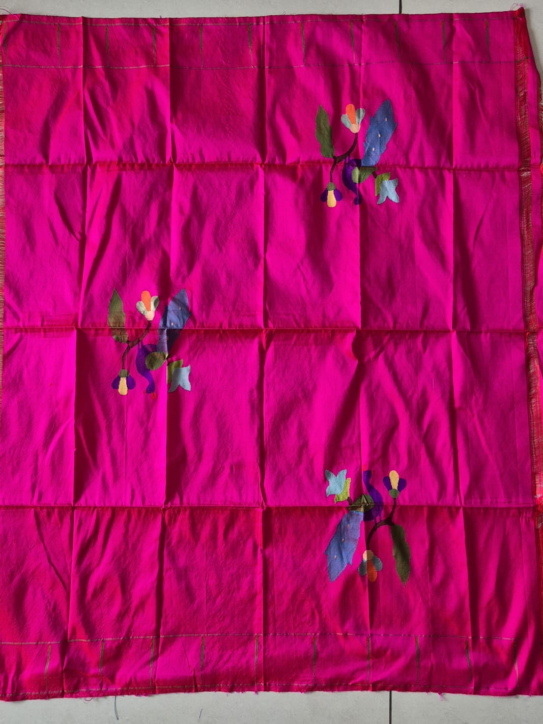 magenta-handloom-silk-peacock-theme-paithani-blouse-piece-90cm