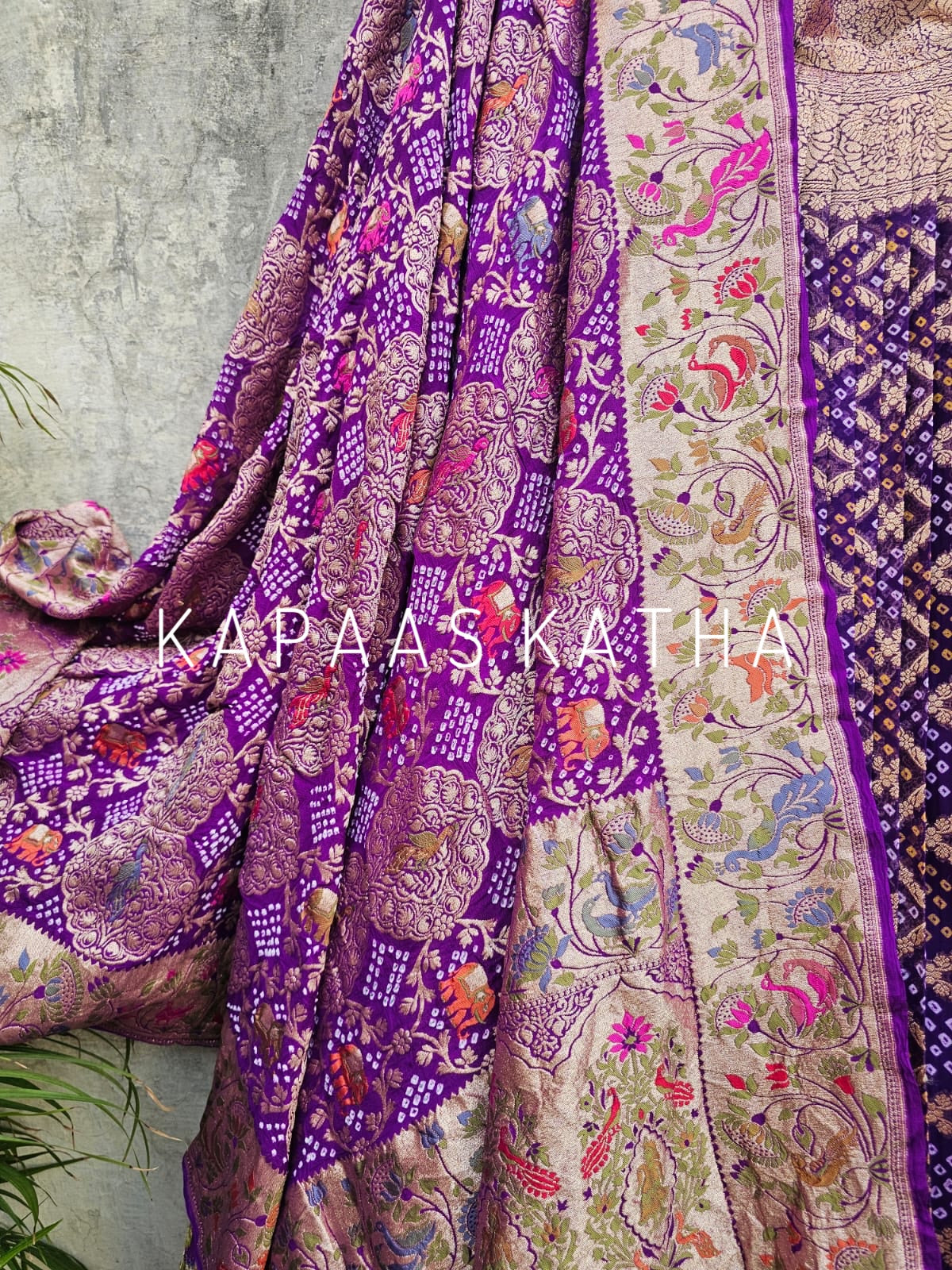 majestic-purple-pure-banarsi-georgette-bandhani-lehenga