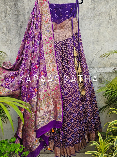 majestic-purple-pure-banarsi-georgette-bandhani-lehenga