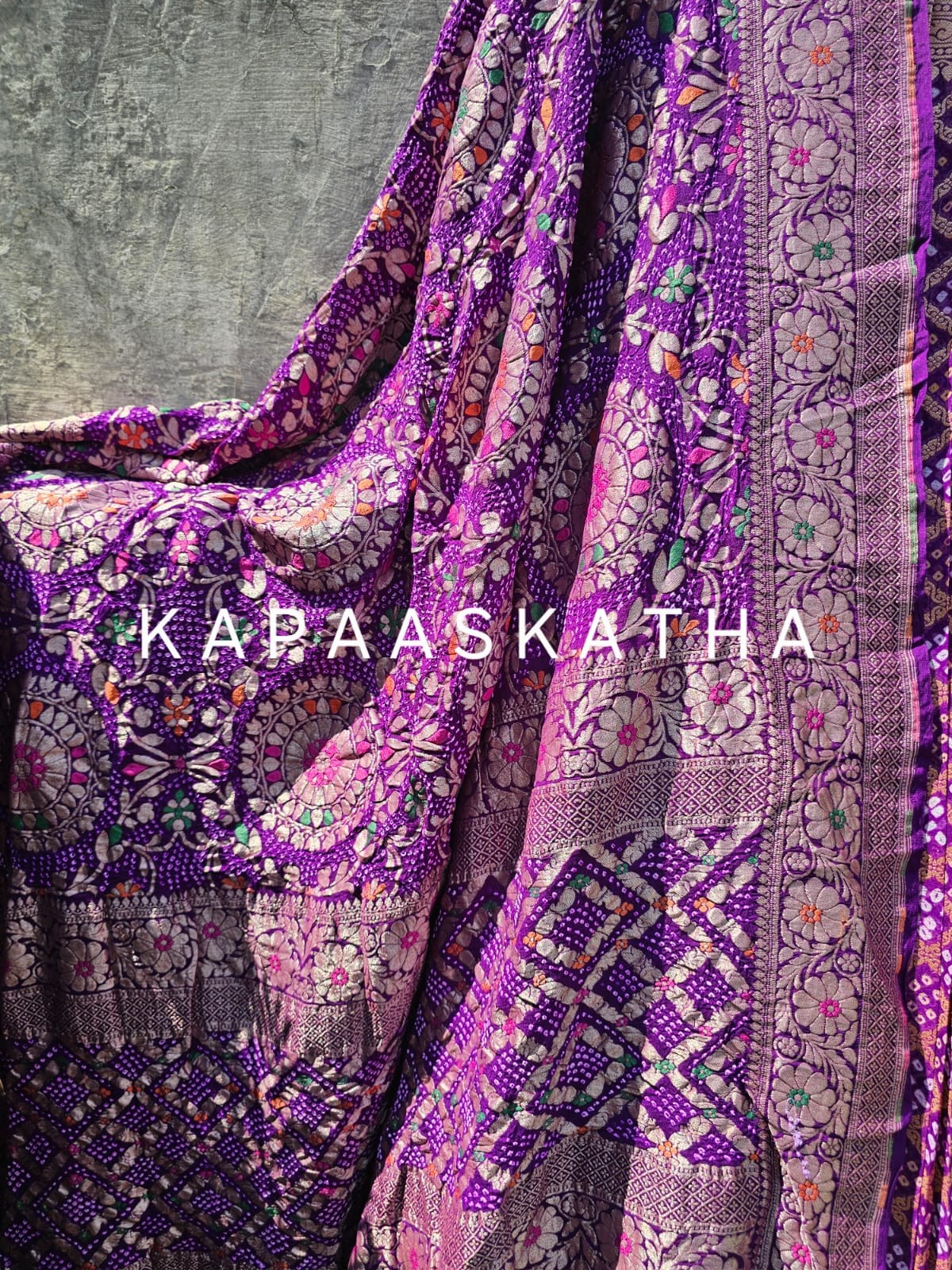 majestic-purple-pure-banarsi-georgette-bandhani-lehenga