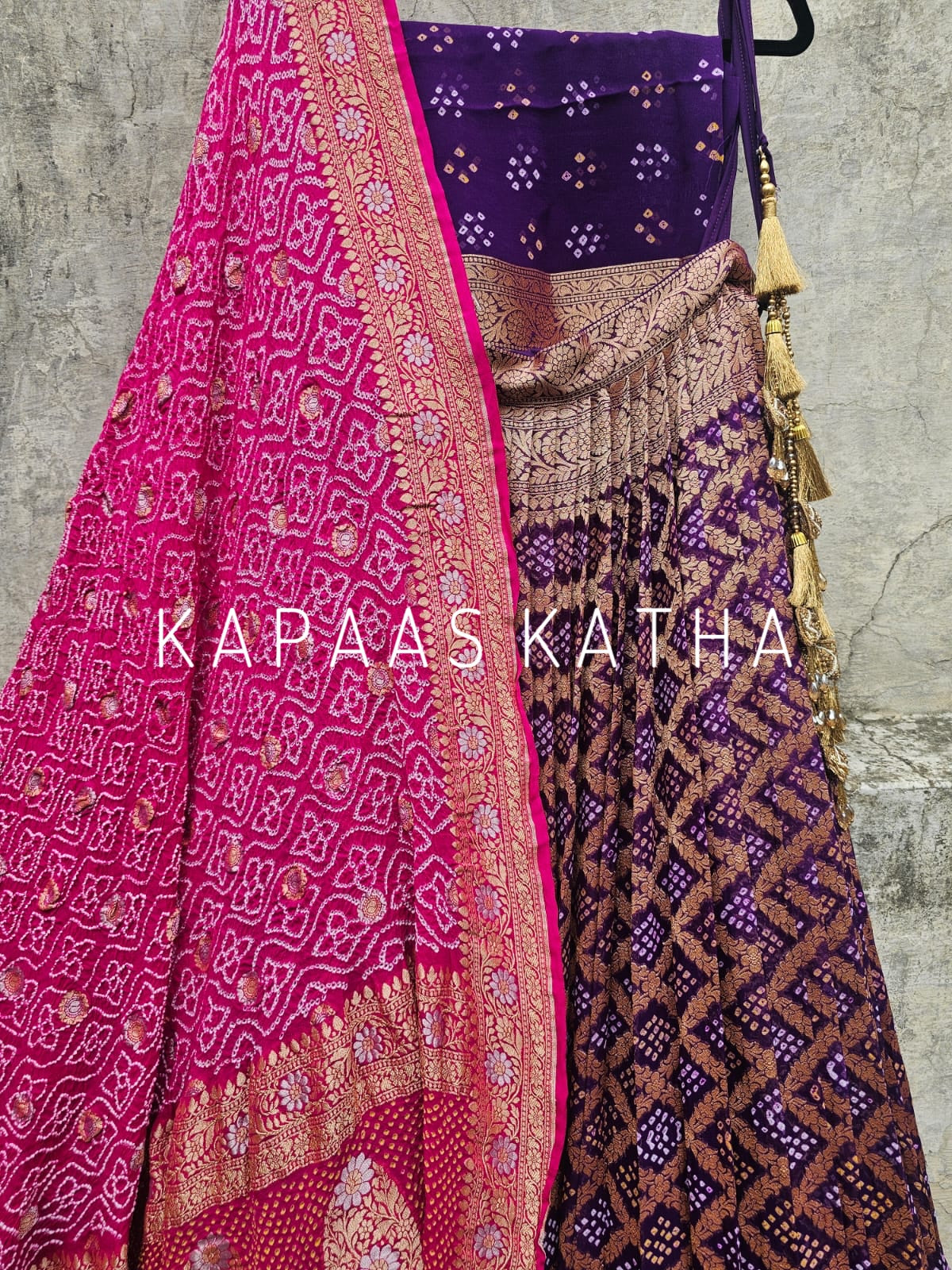 majestic-purple-pure-banarsi-georgette-bandhani-lehenga