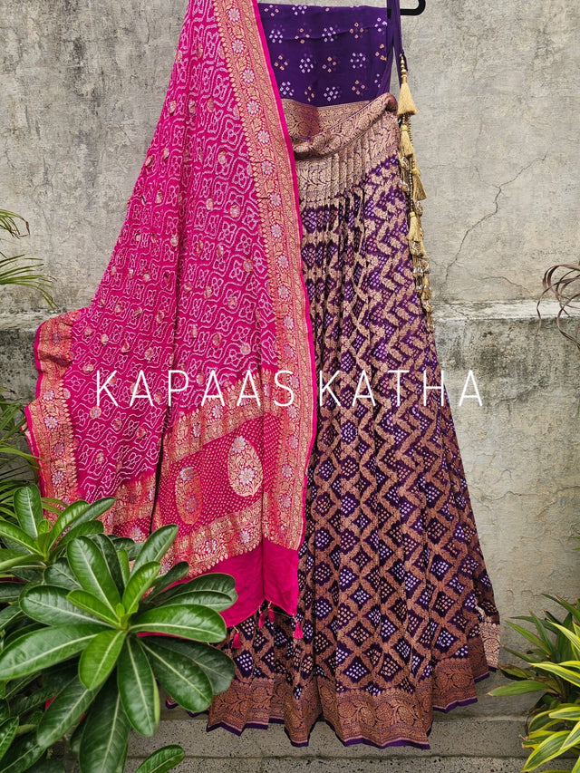 majestic-purple-pure-banarsi-georgette-bandhani-lehenga
